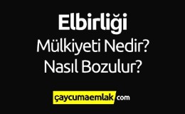 Elbirliği Mülkiyeti Nedir? Elbirliği Mülkiyeti Nasıl Bozulur?